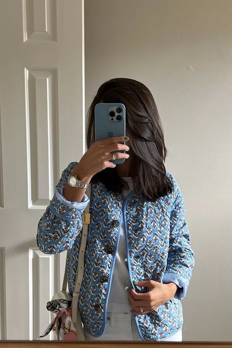 oliviaandlunden's Lunden 💌 Collection on LTK Block Print Quilted Jacket, Indian Quilted Jacket Outfit, Block Print Jacket, Printed Quilted Jacket, Lunden And Olivia, Print Jacket Outfit, Quilted Jacket Outfit, Indian Jackets, Block Print Quilt