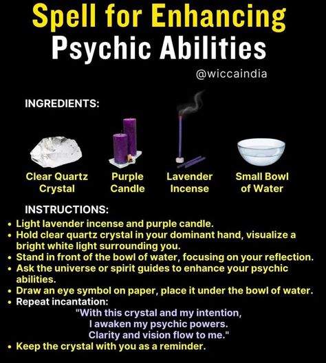 Energy Cleansing Spell, Psychic Ability Spell, Scottish Witchcraft, Witchy Corner, Candle Meanings, Divination Spells, Manifest Miracles, Intuition Developing, Beginner Witchcraft