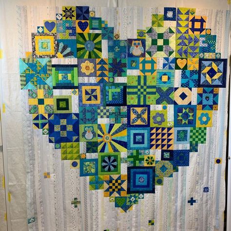 Boho Heart Quilt Pattern, Boho Heart Quilt, Quilting Hearts, Quilted Crafts, Heart Quilts, Jen Kingwell, Bo Ho, Heart Quilt Pattern, Memory Quilts