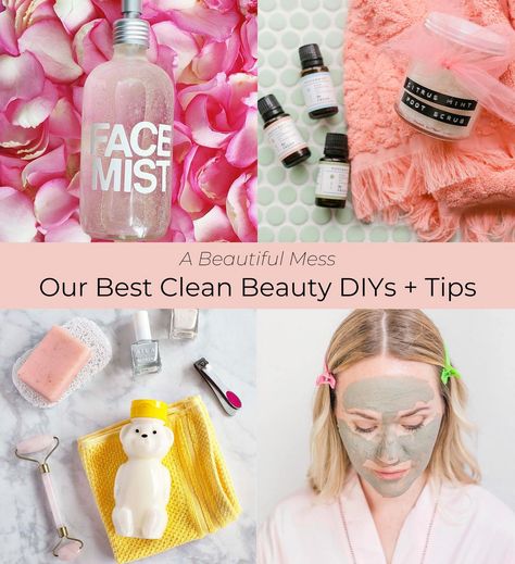 Our Best Clean Beauty DIYs (and Tips!) Rose Water Face Mist, Diy Makeup Remover Wipes, Homemade Rose Water, Diy Hair Spray, Wipes Diy, Diy Makeup Remover, Diy Beauty Treatments, Beauty Blenders, A Beautiful Mess