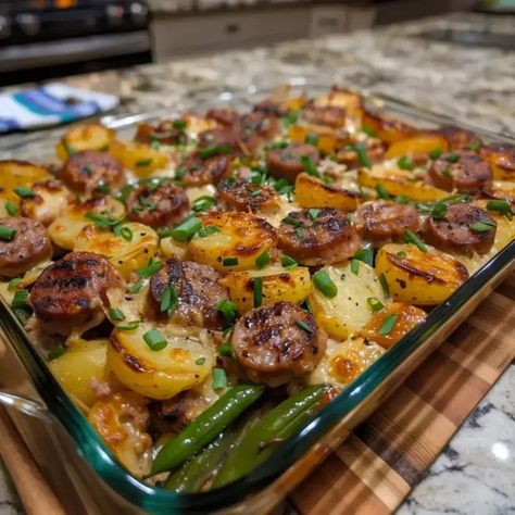 Dinner - Better Homebase Recipe For Fresh Green Beans, Polish Sausage And Potatoes, Green Bean And Potato Casserole, Sausage Green Beans, Sausage And Green Beans, Chicken Avocado Wrap, Beans And Potatoes, Grilled Lobster Tail, Beans And Sausage