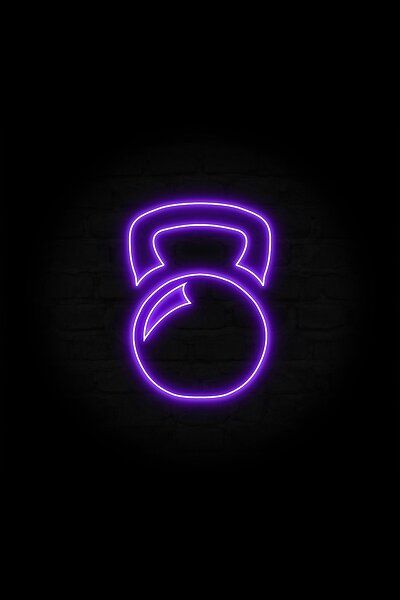 A simple icon of a kettlebell to show your determination in building those gains and conquering that cross fit workout. Now with some excellent retro 80s synthwave vibes. This design glows in a purple color Purple Fitness Icon, Purple Gym Aesthetic, Gym Notion, Gym Wallpapers, Crossfit Wallpaper, 80s Synthwave, Wooden Lamps Design, Gym Bar, Gym Wallpaper