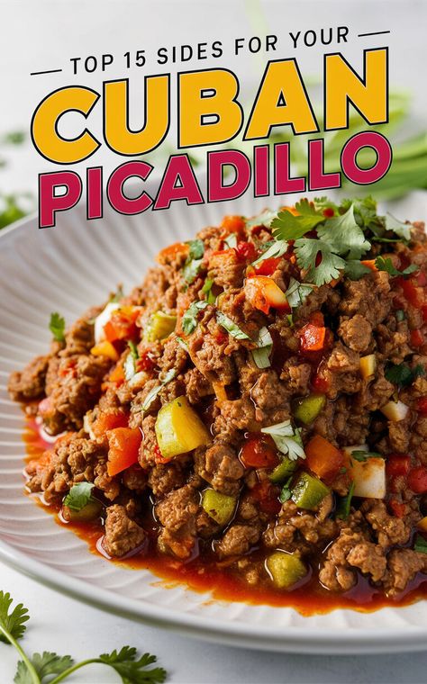 Discover the perfect side dishes to serve with Cuban Picadillo! 🍴🇨🇺 #CubanFood #Picadillo #DeliciousEats Cuban Side Dishes Veggies, Cuban Picadillo Recipe Authentic, Cuban Picadillo Recipe, Cuban Picadillo Authentic, Mango Beef, Picadillo Recipe Cuban Authentic, Picadillo Recipe Cuban Ground Turkey, Cuban Picadillo, Beef Picadillo