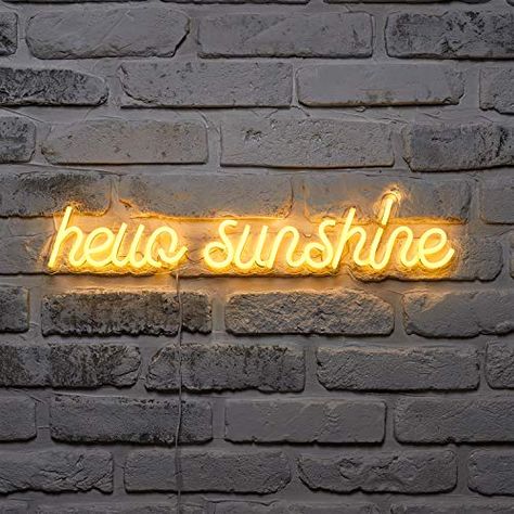 Sunshine Homes, Yellow Aesthetic Pastel, Neon Quotes, Neon Wall Signs, Neon Aesthetic, Yellow Walls, Yellow Wallpaper, Hello Sunshine, Plug Socket