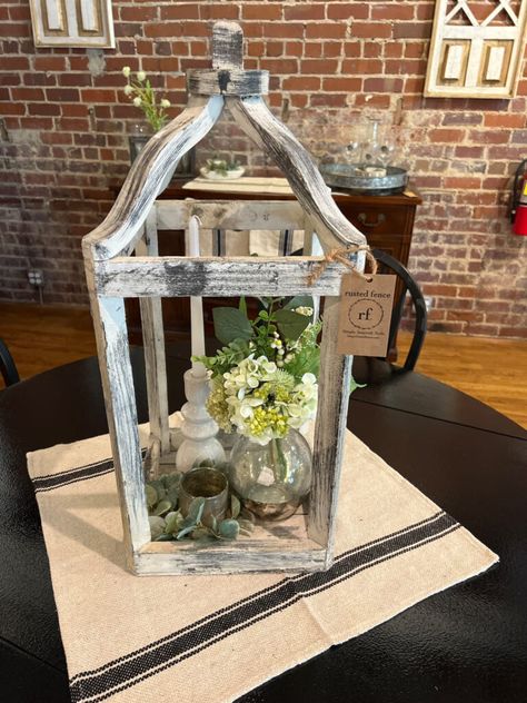 Wood Lantern with Base Lantern Decor Fireplace, Decorate Large Lanterns, Big Lantern Decor Ideas, Holiday Lantern Ideas, Open Lantern Decor Ideas, Wooden Lantern Decor, Decorating With Lanterns, Wood Lantern Decor, Large Lantern Decor