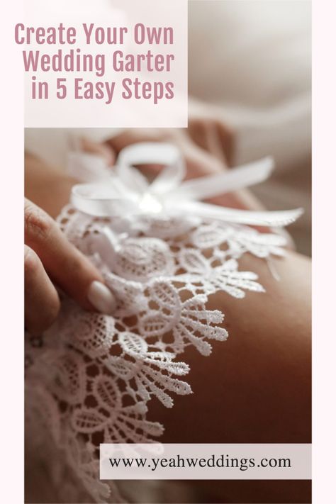 Homemade Garter Wedding, How To Sew A Garter Diy Wedding, Diy Wedding Garter How To Make, How To Make A Wedding Garter, How To Make Garter For Wedding, Diy Bridal Garter, How To Make A Garter Wedding, Garter Ideas Wedding, Diy Garter Wedding