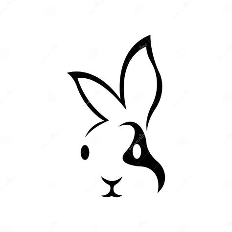 Muzzle of a Hare, Black Silhouette Drawn in the Style of Minimalism on a White Background. Logo, Animal Rabbit Tattoo Stock Vector - Illustration of linear, animal: 171475771 Rabbit Logo Ideas, Bunny Tattoo Design, Logo Rabbit, Saree Shapewear, Rabbit Logo, Rabbit Tattoo, Rabbit Silhouette, Rabbit Vector, Bunny Tattoos