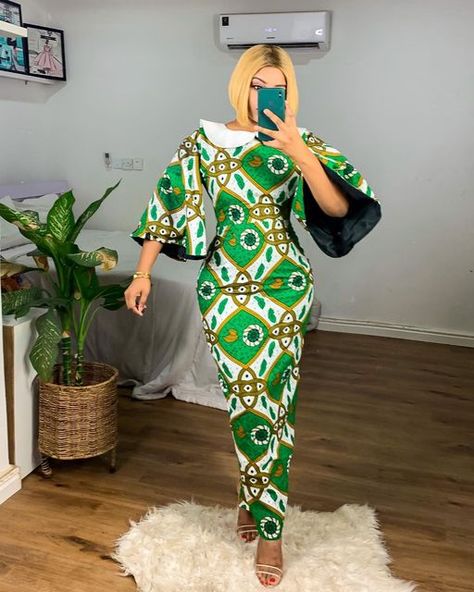 Mermaid Gown Wedding, A Shape Gown Ankara, Plain And Pattern, African Print Maxi Dress, Latest Ankara Gown, Ankara Styles For Women, Beautiful Ankara Styles, African Party Dresses, Dress African Print