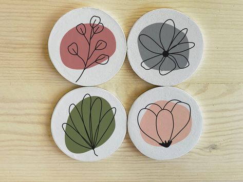 Excited to share the latest addition to my #etsy shop: Flower Printed Concrete Coasters Set, Valentines Day Gift For Him, Minimalist Home Decor, White Concrete Coasters https://etsy.me/3KurI3v #gray #housewarming #christmas #stone #concretecoasters #coasterset Coasters Diy Painting, Ceramic Coaster Design, Diy Coasters Paint, Modern Ceramic Art, Diy Coaster Designs, Pottery Painting Coaster Ideas, Cute Ceramic Coasters, Cute Coasters Painting, Handmade Coasters Ideas