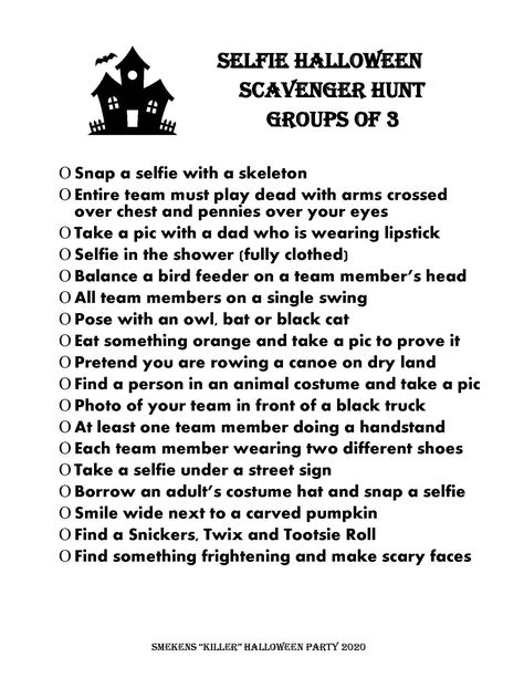 Scary Scavenger Hunt Ideas, Halloween Photo Scavenger Hunt Ideas, Haunted Scavenger Hunt, Cheap Halloween Activities, Halloween Game Ideas For Teens, Halloween Selfie Scavenger Hunt, Fall Scavenger Hunt For Adults, Halloween Games For Teens Party Ideas, Halloween Birthday Party For Teens