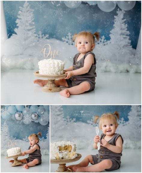 Baby Kendra's Winter Wonderland Cake Smash - Emily Poston Photography Winter Theme Cake Smash, Winter Wonderland Cake Smash, Jefferson City Missouri, Winter Wonderland Cake, Wonderland Cake, Baby Jane, Baking Ideas, Cake Smash, Winter Wonderland