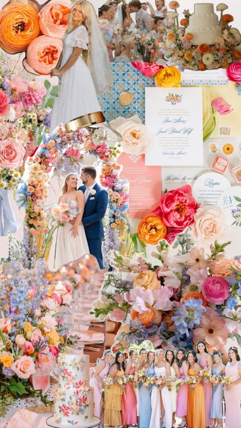 Bright Wedding Theme, Colorful Wedding Decor, Bold Wedding Colors, Wedding Floral Arch, Vibrant Wedding, Decor Eclectic, Festive Wedding, Outdoor Wedding Inspiration, Eclectic Wedding