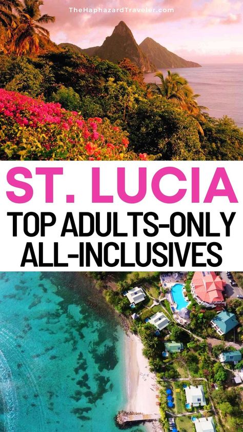 St. Lucia is one of the top destinations for honeymoons, weddings, and romantic escapes! Find out the best all-inclusive St. Lucia resorts for your vacation: from Sandals Grande St. Lucian and Sandals Regency La Toc, to Jade Mountain, Ti Kaye Resort & Spa, StolenTime by Rendezvous + MORE! Tips on a free honeymoon package from Sandals, which get top ratings from TipAdvisor travelers, include butler service, offer swim-up bars and suites - all the tips to book your dream vacay or honeymoon! St Lucia Vacation, St Lucia Resorts, Jade Mountain, Butler Service, Best All Inclusive Resorts, Budget Friendly Travel, Vacation Tops, Sore Eyes, Best Honeymoon