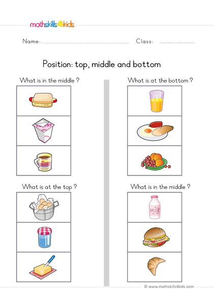 Top Middle Bottom Worksheet, Top Middle Bottom Preschool Activities, Pec Cards, Positional Words Activities, Pre K Math, Preschool Journals, December Ideas, Pre K Worksheets, Worksheet Kindergarten