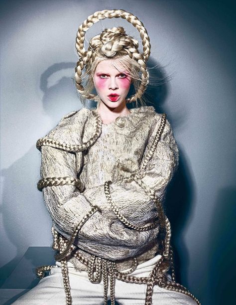 Straight jacket by Maurizio Anzeri; trousers by Ce Richard Burbridge, Dazed Confused, Avant Garde Hair, Straight Jacket, Dazed And Confused, Hair Raising, Creative Hairstyles, Hair Reference, Artistic Hair