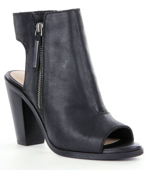 Fall Footwear | MY SOUTHERN ACTUALITY Peep Toe Ankle Boots, Rock Boots, Peep Toe Booties, Gianni Bini Shoes, Back In Black, Suede Leather Boots, Black Suede Heels, Black Leather Ankle Boots, Brown Ankle Boots