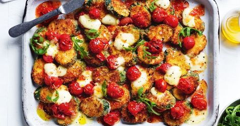 Curtis Stone’s zucchini schnitzel melts recipe Zucchini Schnitzel, Curtis Stone Recipes, Baked Cauliflower Recipe, Curtis Stone, Melt Recipe, Easy Vegetarian Dinner, Vegetarian Side Dishes, Baked Cauliflower, Best Vegetarian Recipes