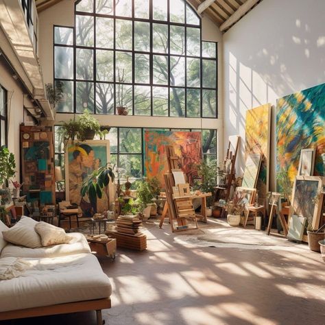 Dream Art Room, Art Studio Space, Art Studio Room, Art Studio Design, Art Studio At Home, Dream Studio, Art Light, Studio Room, My Art Studio