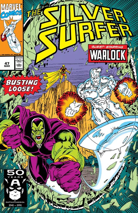 Silver Surfer Comic, The Silver Surfer, Adam Warlock, Marvel Comics Covers, Silver Age Comics, Superhero Comics, Marvel Comic Books, Silver Age, Silver Surfer