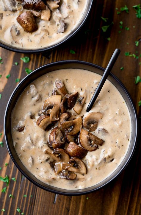 Creamy Mushroom Soup Recipe - Peas and Crayons Pot Roast Cream Of Mushroom Soup, Favorite Casserole Recipes, Mushroom Soup Recipe, Creamy Mushroom Soup, Creamy Mushroom Pasta, Mushroom Soup Recipes, Fall Comfort Food, Pasta Soup, Vegetarian Recipe