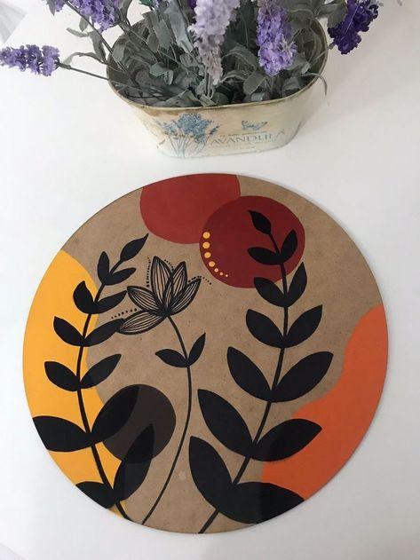 Boho Art Painting, Coaster Art, Boho Painting, Cd Art, Diy Wall Art Decor, Painting Furniture Diy, Plate Art, Amazing Art Painting, Flower Art Painting