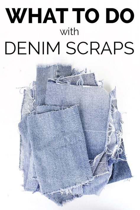 We all have some denim scraps hidden some place from an old pair of jeans we made short with. Do you wonder what to do with it? It's time for repurposing! Click the link to get some great diy ideas What To Do With Denim Scraps, Diy Old Jeans Projects, What To Do With Jean Scraps, Denim Scraps Ideas Upcycle, Jean Scraps Diy Projects, Denim Scraps Ideas, Jean Blanket, Jeans Recycle Ideas, Recycled Denim Projects