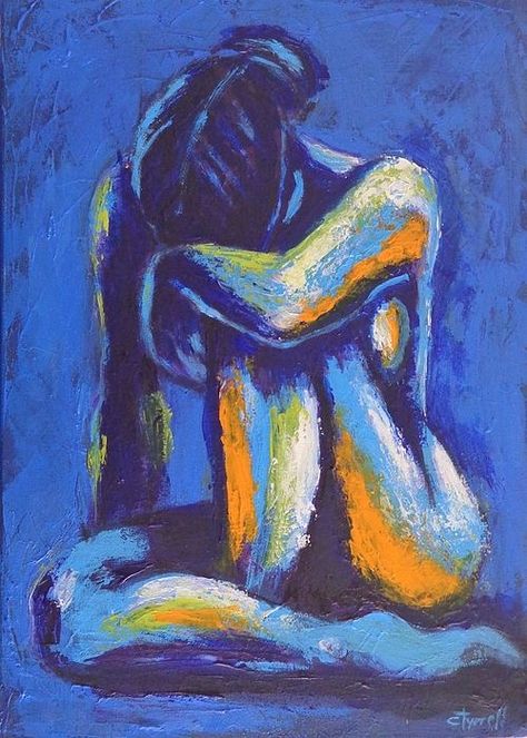 Oil Pastel Art, Inspiration Painting, Blue Painting, Oil Pastels, Art Inspiration Painting, Pastel Art, Diy Art Painting, Art Portfolio, Figure Painting