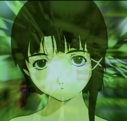 #serialexperimentslain Serial Experiments Lain, A Girl, Green, Hair, Anime