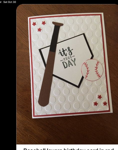 Baseball Mural, Cricket Cards, Harry Potter Birthday Cards, Bat And Ball, Cruise Scrapbook, Stamping Projects, Masculine Birthday Cards, Birthday Cards For Boys, Boy Cards