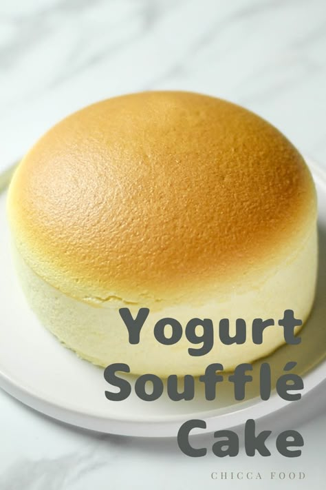 Yogurt Sponge Cake, Yoghurt Cake Healthy, Honey Yogurt Cake, Whipped Yogurt Cake, Japanese Yogurt Cake, Souffle Cake Recipe, Fluffy Yogurt Cake Recipe, Yogurt Cake Recipe Healthy, Creamy Yogurt Cake