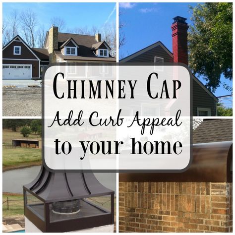 chimney-cap Chimney Exterior Makeover, Chimney Painting Ideas, Chimney Caps Ideas Design, Chimney Exterior Ideas, Chimney Caps Metal, Copper Chimney Cap, Chimney Covering Ideas, Exterior Chimney Ideas, Chimney Caps Ideas