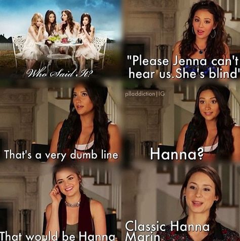 HAHAHA Sounds about right. ;) Hanna Marin - Pretty Little Liars. ♥ Freelee The Banana Girl, Funny Celebrities, Pll Quotes, Pll Memes, Pll Funny, Liar Quotes, Pretty Little Liars Quotes, Pll Cast, Emily Fields