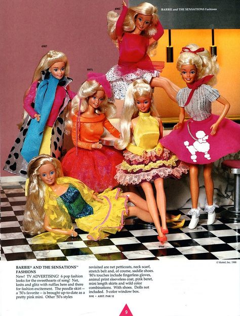 Barbie: "Sensations Fashions" 1988 Toy Fair Dealer Catalog (Mattel)  :: Barbie's Ephemera Empire :: Barbie Catalog, Barbie Magazine, Sofia Ferreira, Barbie Booklet, Superstar Barbie, Barbie 80s, 90s 00s, Mattel Barbie, Vintage Barbie