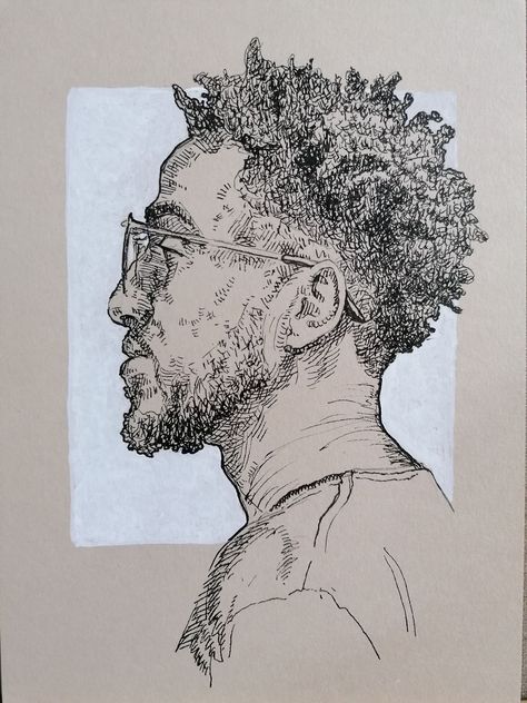 Glasses Portrait, Hatch Art, Man With Glasses, Self Portrait Drawing, Man With Beard, Commission Portrait, Gift Coupon, Man Portrait, Drawing Portrait