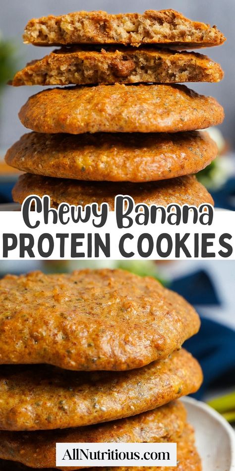 These soft and chewy banana protein cookies make the perfect high protein snack or healthy dessert for your high protein diet. These healthy sweets are super filling to help you stay full longer and avoid unhealthy snacks. Make these healthy cookies and enjoy a high protein diet! Soft High Protein Meals, Soft Healthy Snacks, Super High Protein Snacks, Banana Protein Cookies, High Protein Sweet Snacks, High Protein Snacks For Kids, Meal Prep Snack Ideas, Eat Clean Snacks, Gym Recipes