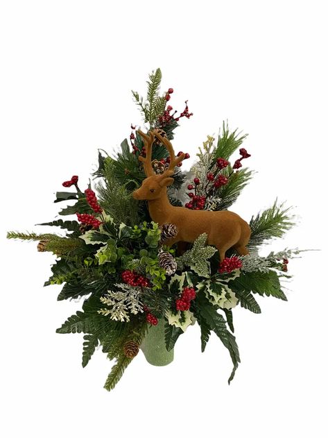 FlowerlandUS - Etsy Christmas Arrangements For Cemetery, Christmas Cemetery Vase Arrangements, Cemetery Vase Arrangements Diy, Winter Cemetery Arrangements, Christmas Grave Decorations Cemetery, Christmas Cemetery Decorations Ideas, Christmas Grave Flowers, Christmas Cemetery Flowers, Winter Vase