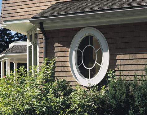 JELD-WEN 9-lite oval window supplied by National Lumber, Newton, MA House With Oval Windows, Rounded Windows Exterior, Exterior Oval Window, Mudroom Addition Exterior, Lowes / Exterior Doors With Oval Glass, Jeld Wen Doors, Shingle Style Architecture, Mobile Home Exteriors, Oval Window