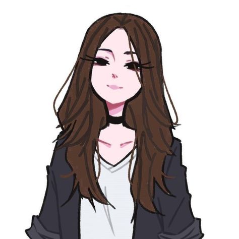 ☾~.~☕️follow me☕️~.~☾ Brown Hair Oc Girl, Long Hair Girl Drawing, Brown Hair Girl Art, Brown Hair Girl Pfp, Cute Female Oc, Art Style Hair, Brown Hair Girl Drawing, Pfp Brown Hair, Brown Hair Pfp