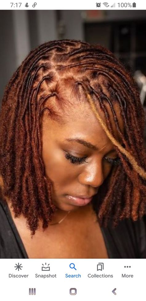 Loc Colors For Black Women, Hair Color Ideas For Dreadlocks, Fall Loc Colors Ideas, Fall Colored Locs Black Women, Interlock Locs Hairstyles, Loc Colors Ideas, Dred Locks Women, Copper Hair On Black Women Locs, Extra Small Starter Locs