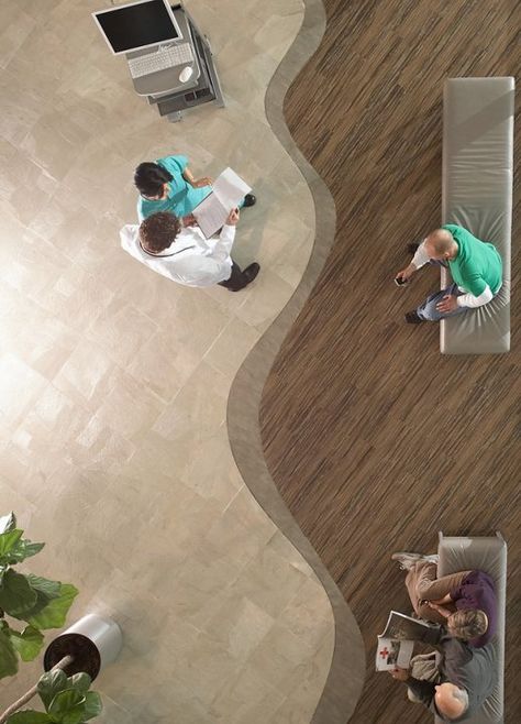 Cool Flooring, Floor Covering, Retail Flooring, Circle Floor Pattern, Commercial Flooring Ideas, Floor Material, Curved Flooring Pattern, Hospital Flooring, Linear Flooring Pattern