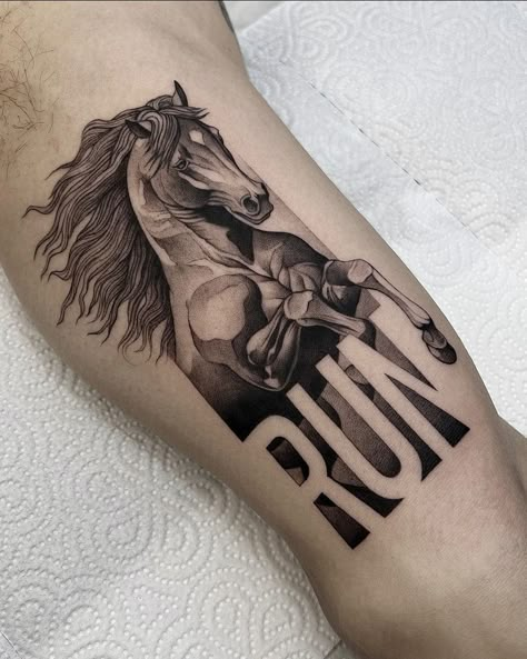 Tattoos With Quotes, Natur Tattoo Arm, Horse Tattoos, Horse Quote, Horse Tattoo Design, Nature Tattoo Sleeve, Quote Tattoos, Single Needle Tattoo, Henna Tattoo Designs Simple