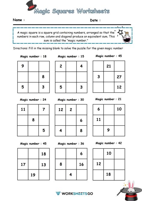 Halloween Multiplication Worksheets, Magic Squares Math, Halloween Multiplication, Phonics Puzzles, Number Magic, Addition Kindergarten, Grade 6 Math, Pattern Worksheet, Algebraic Thinking