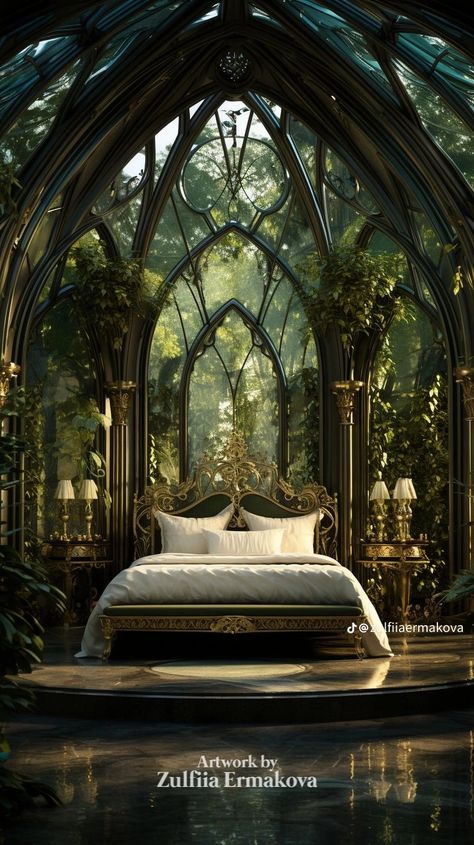 Fae Bedroom, Elven Bedroom, Home Spa Room, Dream House Aesthetic, Castle Bedroom, Forest Cottage, Fantasy Furniture, Zen Home Decor, Fantasy Rooms