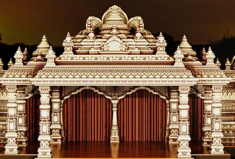 Stage Backdrop Design, Mandap Design, Styrofoam Art, Event Entrance, Dance Background, Ganpati Decoration At Home, Ganesh Art Paintings, Wedding Stage Backdrop, Ganesh Utsav