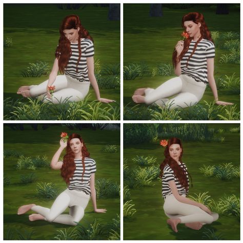 Sims 4 Picnic Pose, Sims Download, Sims Poses, Female Sims, Ts4 Poses, 4 Family, Sims 4 Family, Sims 4 Download, Flower Picks