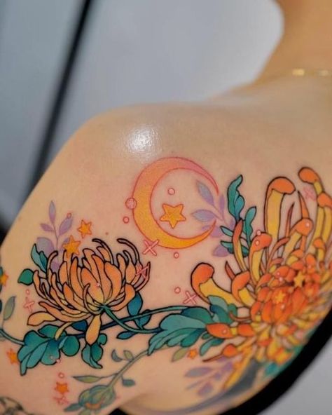 Tattoo Sailor, Tattoo Cute, Tattoo Apprenticeship, Chrysanthemum Tattoo, Amazing Tattoos, Gorgeous Tattoos, Cute Little Tattoos, Incredible Tattoos, Knee Tattoo