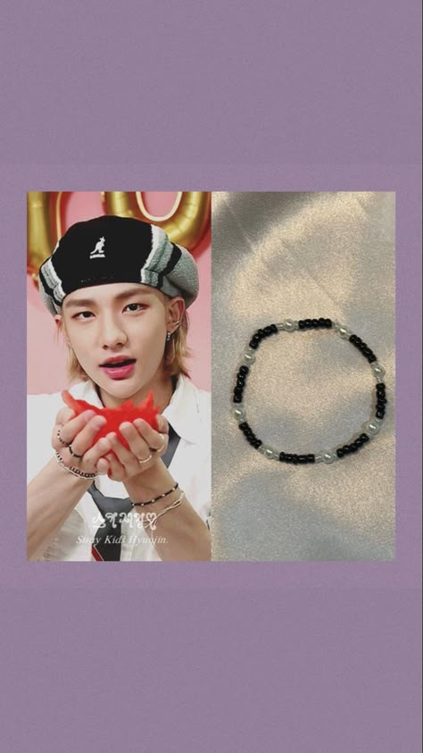 Hyunjin Beads Bracelet, Hyunjin Beaded Bracelet, Straykids Jewelry, Hyunjin Accessories, Skz Rings, Straykids Bracelets, Skz Diy Ideas, Hyunjin Bracelet, Hyunjin Necklace