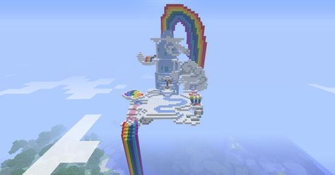 50+ Cool Minecraft House Designs - IdeaStand Minecraft Cool, Minecraft Houses For Girls, Cloud House, Rain Bow, Minecraft Houses Survival, Theater Decor, Minecraft Houses Blueprints, Rainbow House, Minecraft House Tutorials