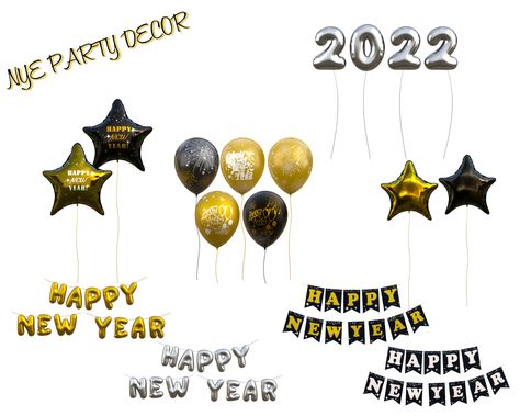 Sims 4 Cc Party Decorations, Sims 4 Party Decor Cc, Sims 4 Cc New Years Eve Decor, Sims 4 Party Decor, String Lights Sims 4 Cc, Nye Party Decorations, Nye Decorations, New Year’s Eve Party Banner, Aries Aesthetic