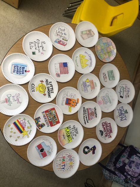 Summer Camp Awards Paper Plate Awards Ideas Funny, Plate Awards Ideas, Paper Plate Awards, Camp Awards, Chapter Ideas, Cheer Banquet, Trail Life, Award Ideas, Band Mom